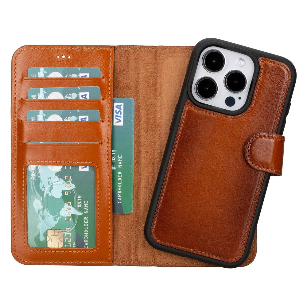 Apple iPhone 15 Series Leather Wallet Case MWWN