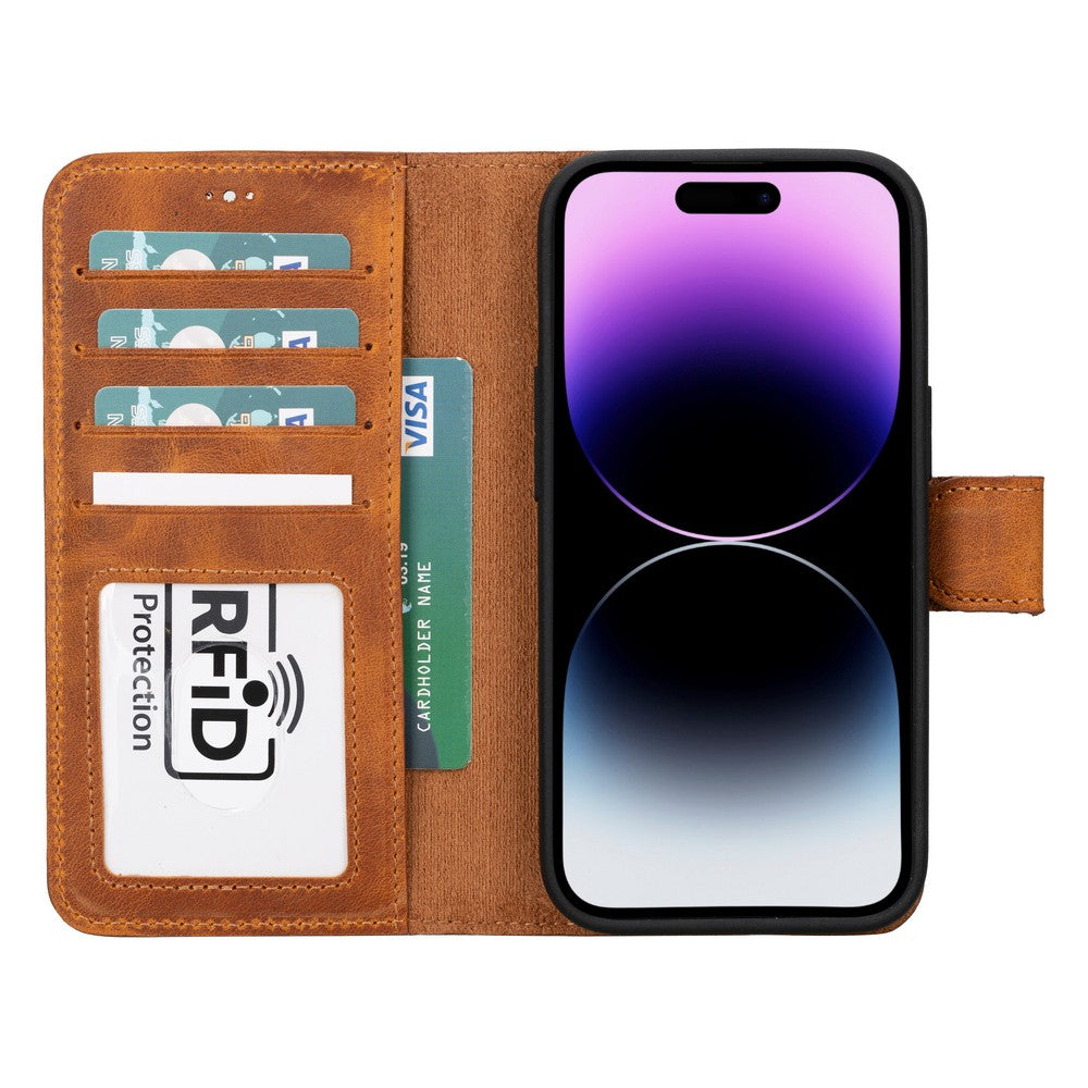 Apple iPhone 15 Series Leather Wallet Case MWWN