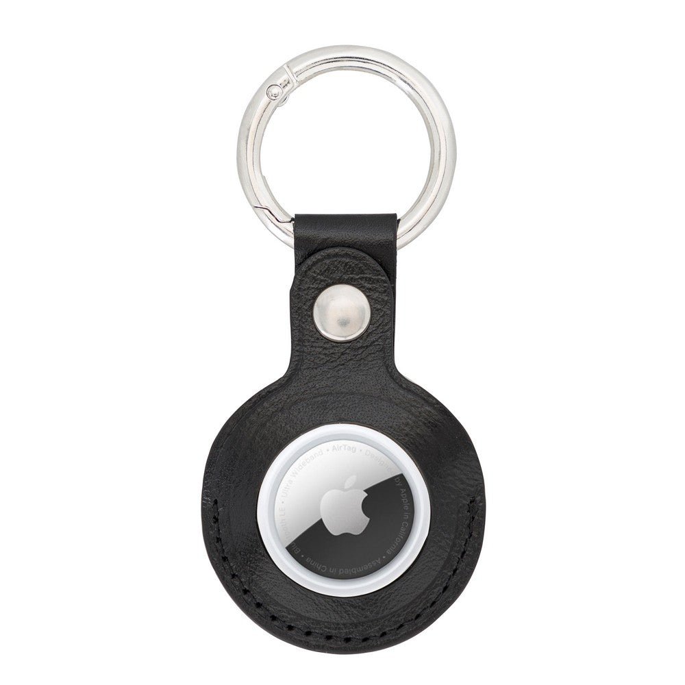 Apple AirTag Compatible Leather Keychain Arta RST1 Black