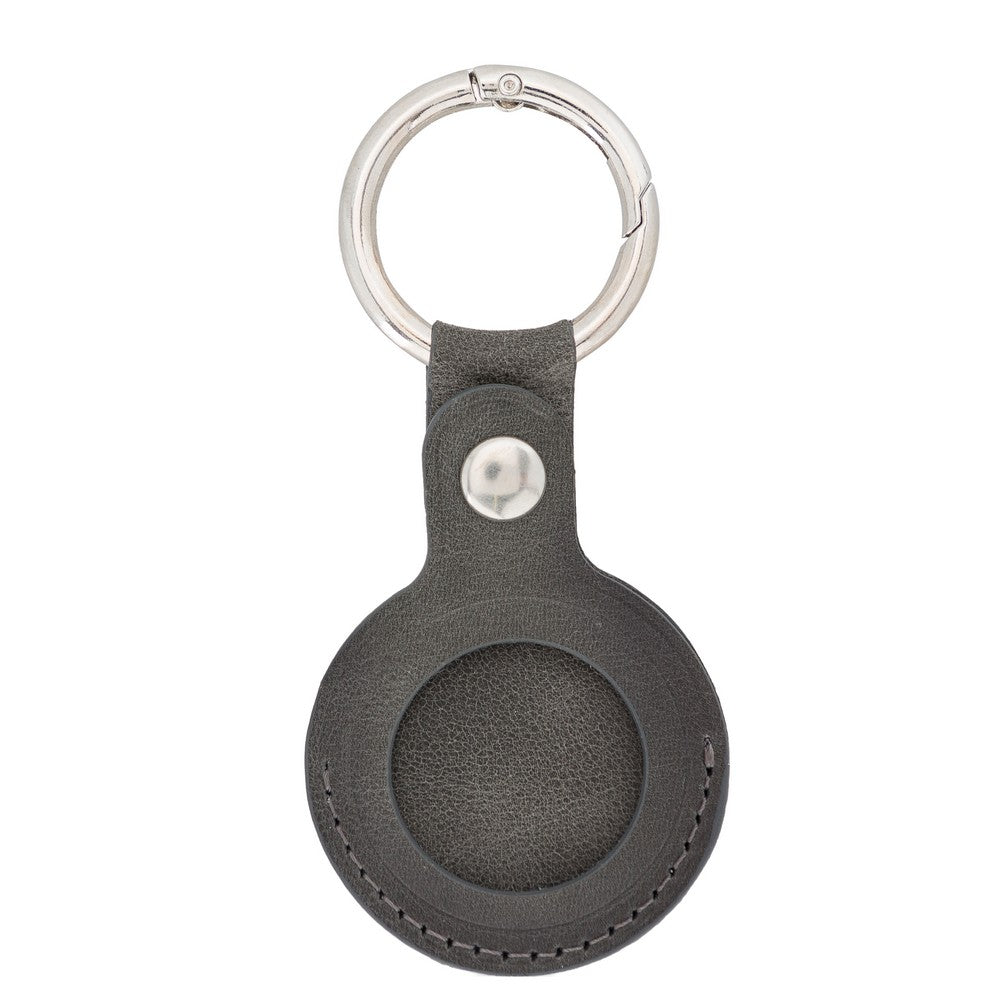 Apple AirTag Compatible Leather Keychain Arta TN18EF Gray