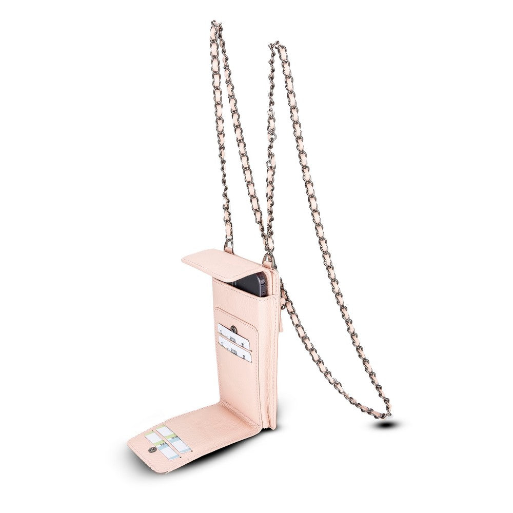 Handmade Leather Wallet Phone Case Crossbody Bag with Chain (Cadenza)