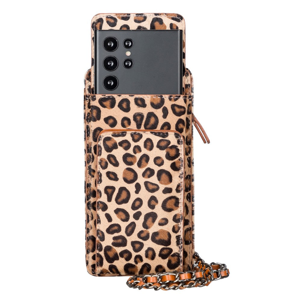 Avjin 6.9 inch Compatible Leather Case with Wallet Strap LEO1 Leopard