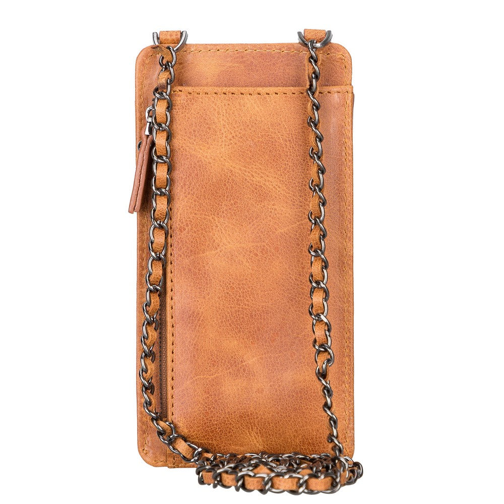 Handmade Leather Wallet Phone Case Crossbody Bag with Chain (Cadenza)