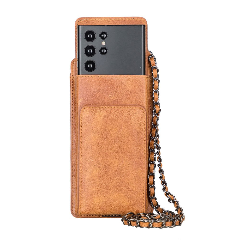 Avjin 6.9 inch Compatible Leather Case with Wallet Strap TN11 Tan