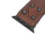 Cross Leather Apple Watch Band with Black Trok