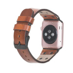 Cross Leather Apple Watch Band with Black Trok