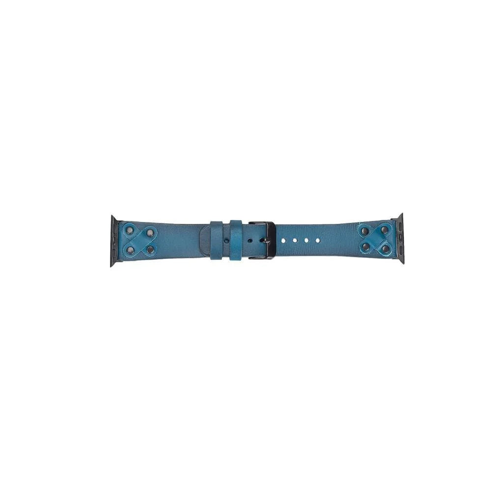 Cross Leather Apple Watch Band with Black Trok