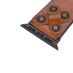 Cross Leather Apple Watch Band with Black Trok
