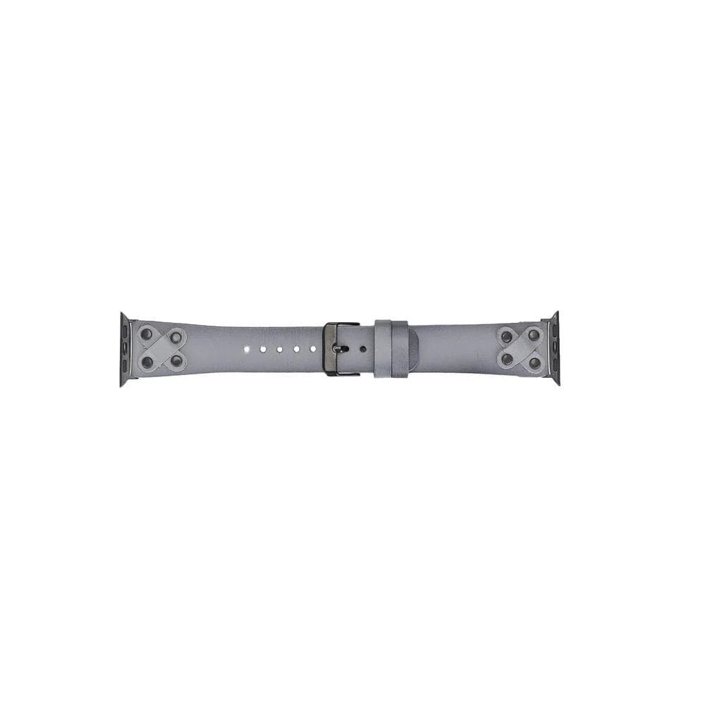 Cross Leather Apple Watch Band with Black Trok