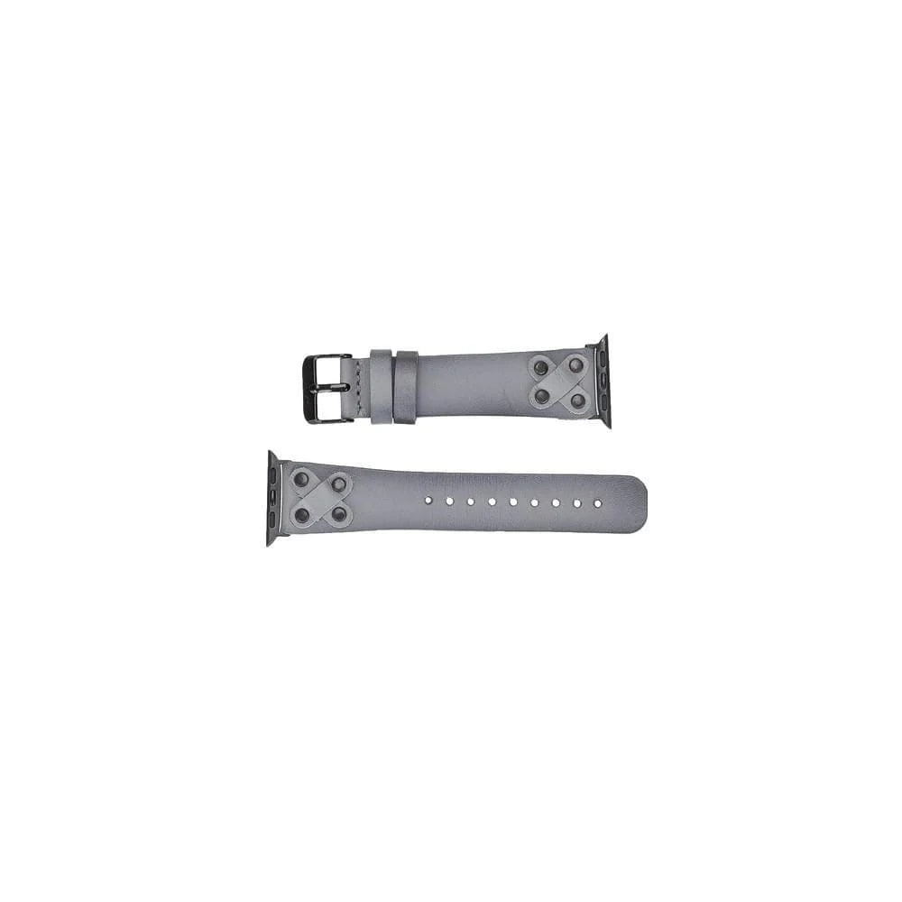 Cross Leather Apple Watch Band with Black Trok