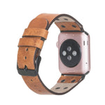 Cross Leather Apple Watch Band with Black Trok