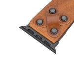 Cross Leather Apple Watch Band with Black Trok
