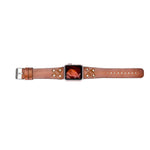 Cross Leather Apple Watch Band with Silver Trok