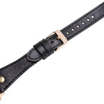 Hector Double Tour Leather Apple Watch Band with Gold Trok