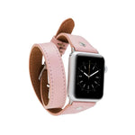 Hector Double Tour Leather Apple Watch Band with Silver Trok