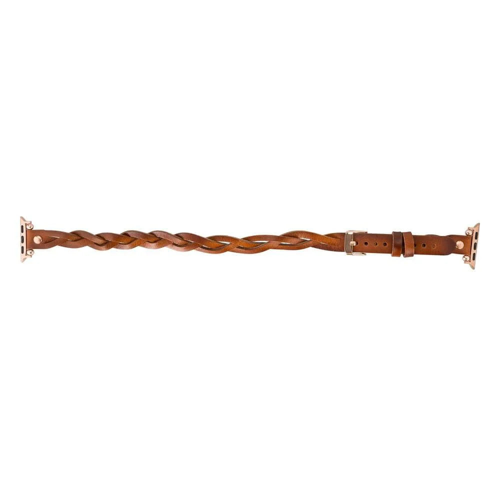Peggy Ferro Leather Double Tour Apple Watch Band with Rose Gold Trok