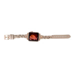 Wanda Braided Leather Apple Watch Band with Rose Gold Trok