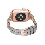 Wanda Braided Leather Apple Watch Band with Rose Gold Trok