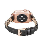 Wanda Braided Leather Apple Watch Band with Rose Gold Trok