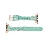 Wanda Braided Leather Apple Watch Band with Rose Gold Trok
