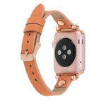 Ferro Leather Apple Watch Band with Rose Gold Trok