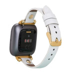 Ferro Leather Fitbit Watch Band with Gold Trok