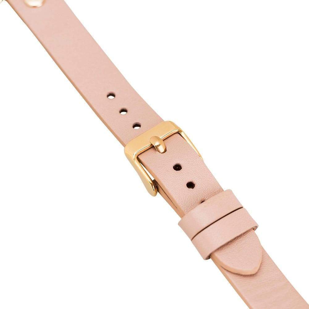 Ferro Leather Fitbit Watch Band with Gold Trok