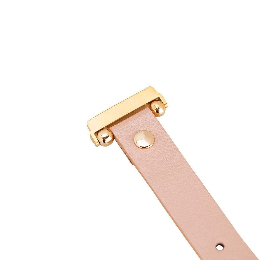 Ferro Leather Fitbit Watch Band with Gold Trok
