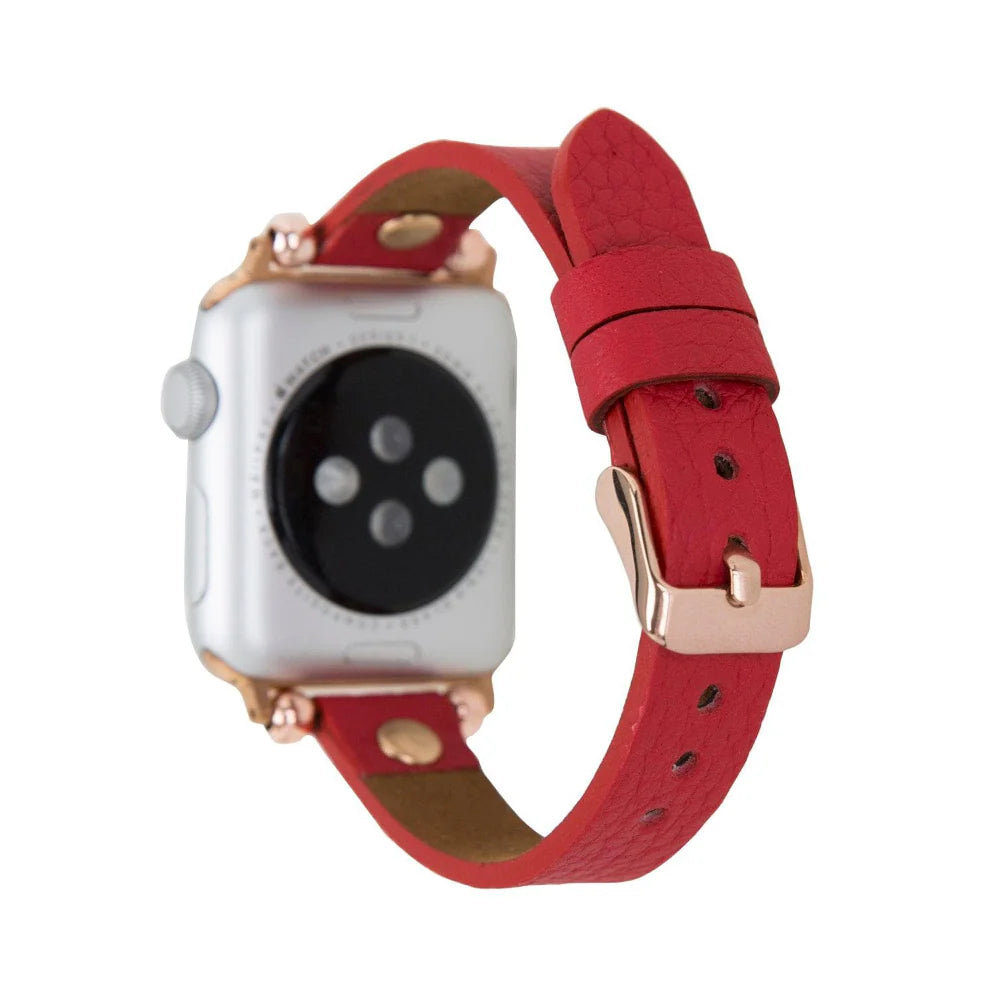 Ferro Leather Fitbit Watch Band with Rose Gold Trok