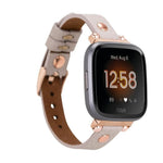 Ferro Leather Fitbit Watch Band with Rose Gold Trok
