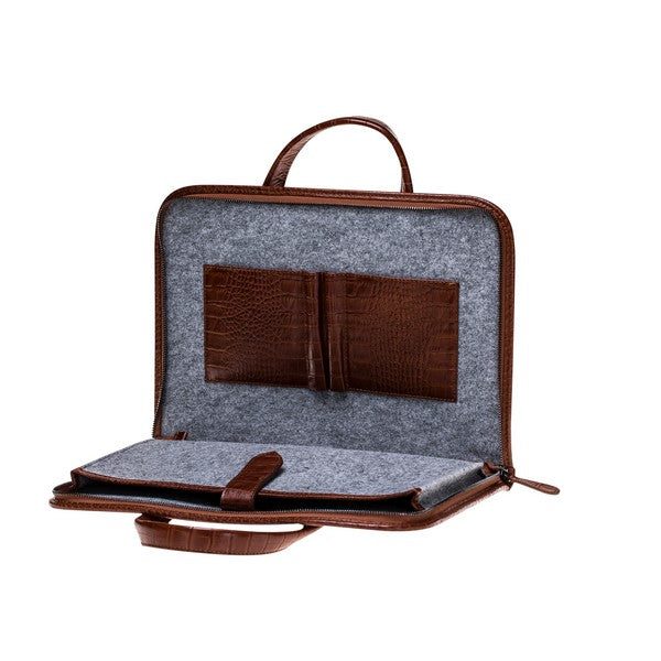 Barchello Pergamon Leather Laptop Bag FL Brown