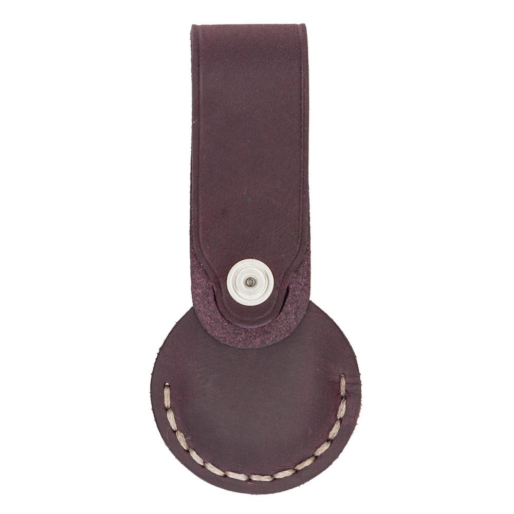 Apple AirTag Compatible Leather Keychain Beta AA7 Purple