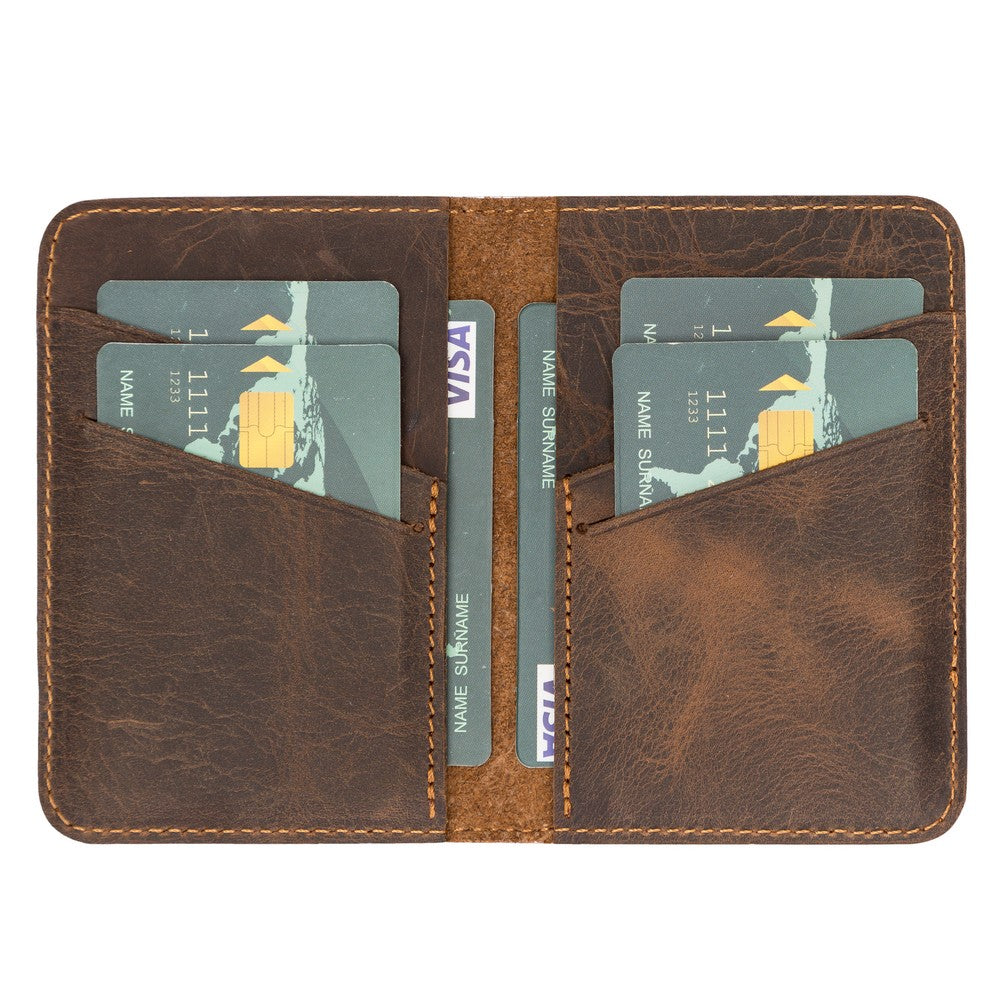 Leather Card Holder – Minimalist Slim Bifold Wallet for Men & Women (Matteo)