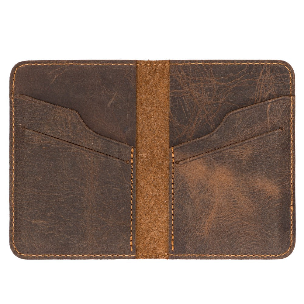 Leather Card Holder – Minimalist Slim Bifold Wallet for Men & Women (Matteo)