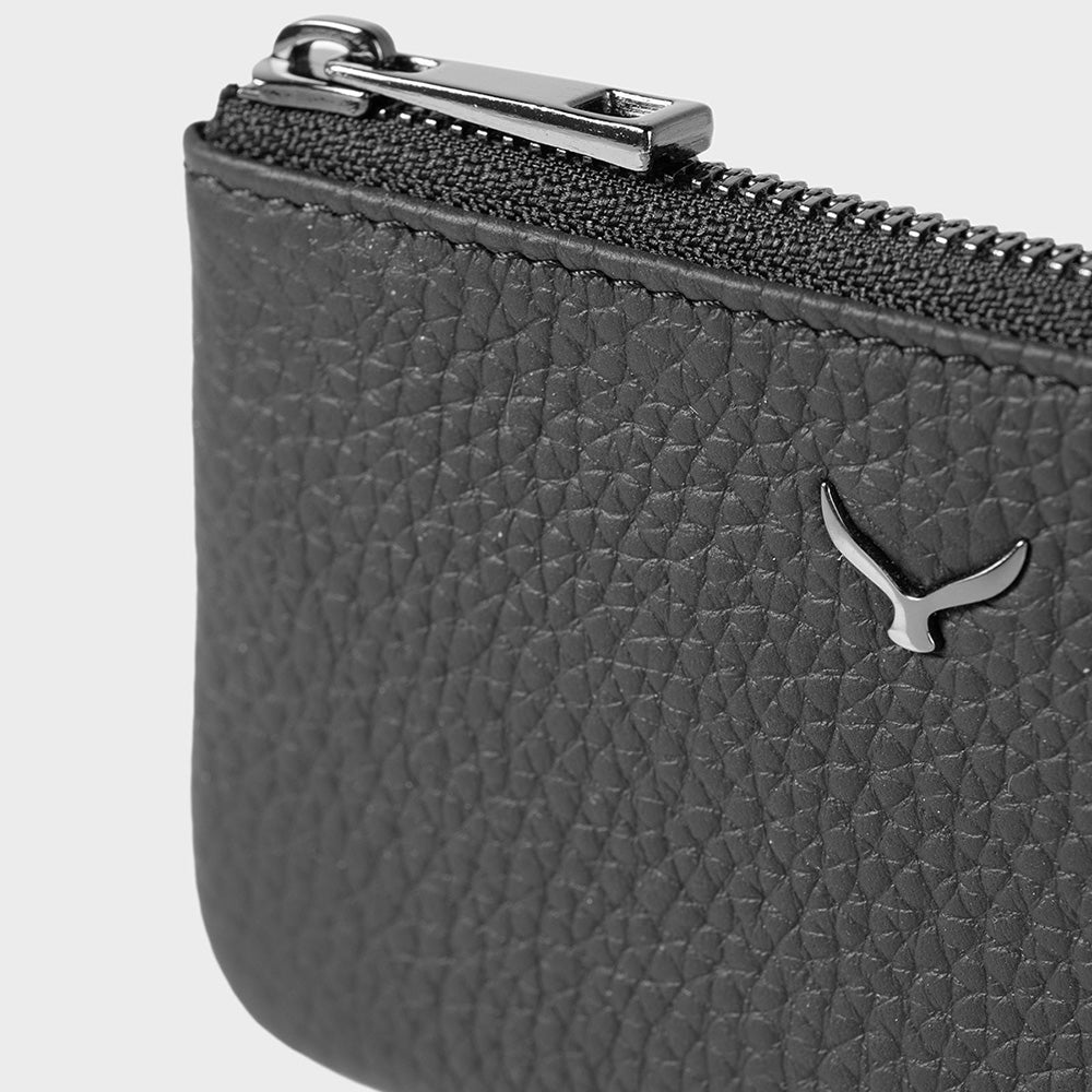 3002 Unisex Leather Coin Purse With Zipper