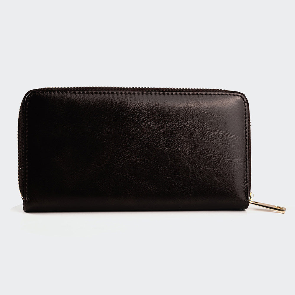 5111 Women Large Leather Wallet With Dual Compartments