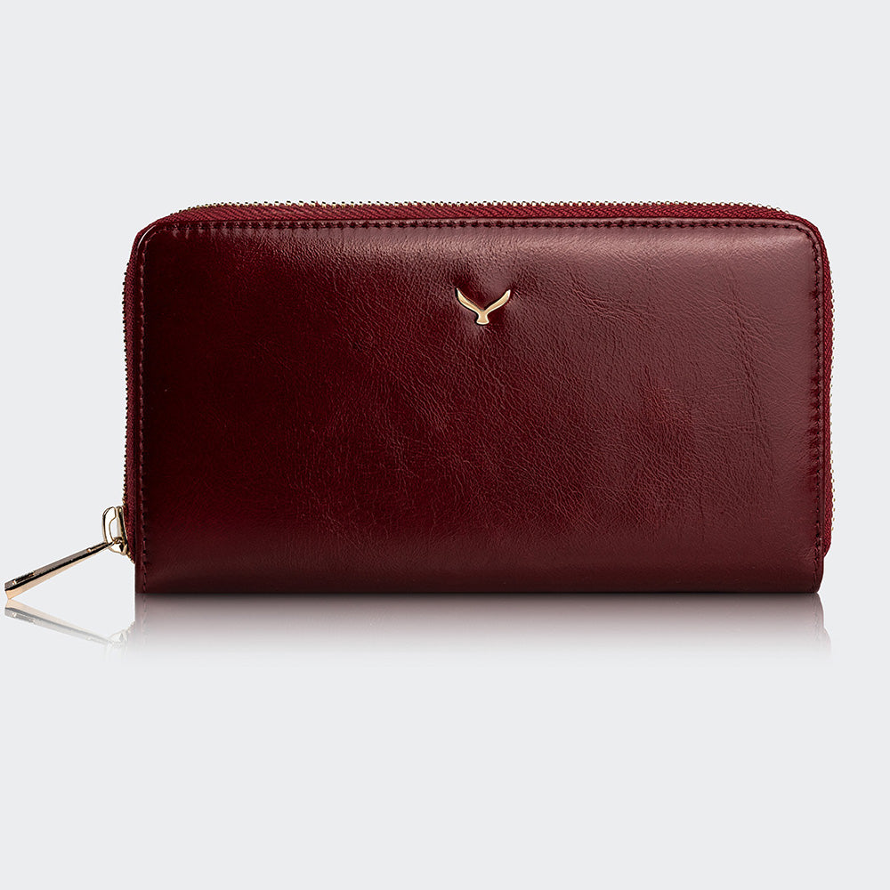 5111 Women Large Leather Wallet With Dual Compartments