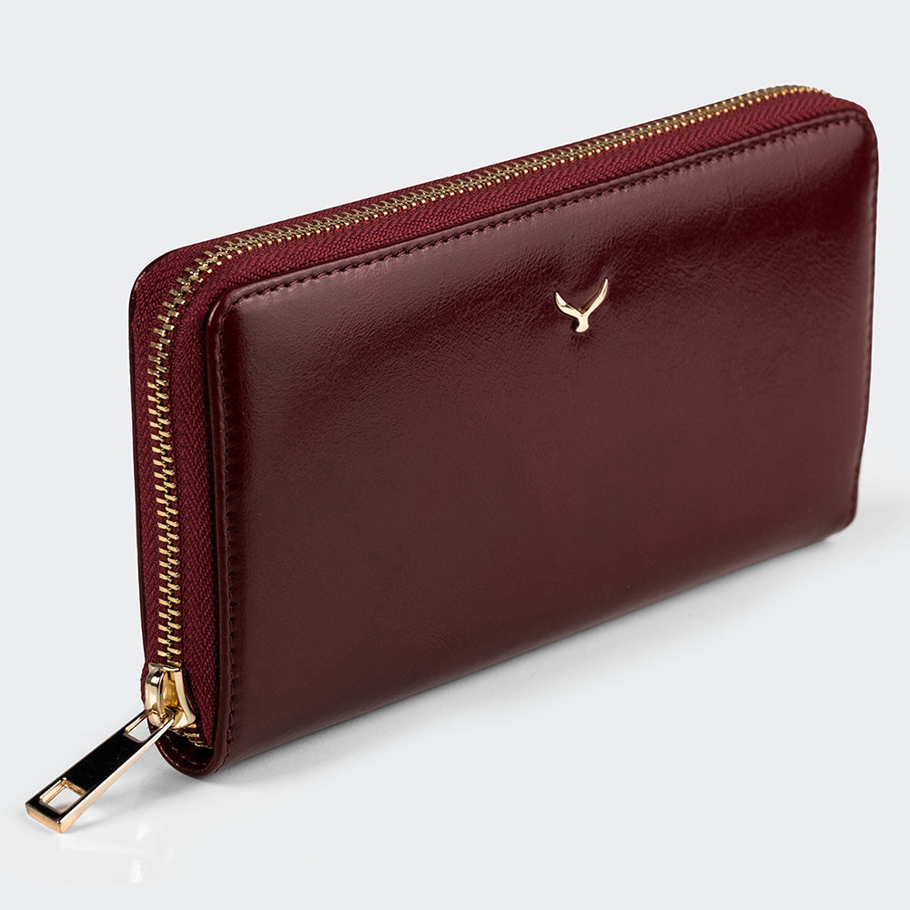 5111 Women Large Leather Wallet With Dual Compartments