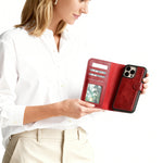 iPhone 15 / Pro / Max / Plus Leather Wallet Case With Card Holder