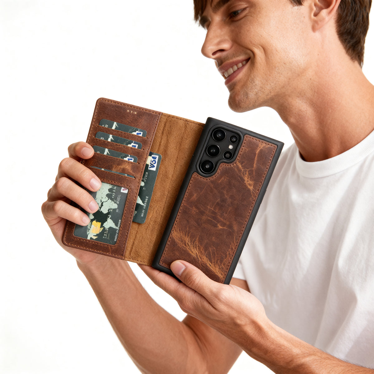 Samsung Galaxy S23, S23 Plus & S23 Ultra Leather Wallet Case RFID Card Holder