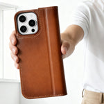 iPhone 16 Pro/Max Leather Wallet Case: Folio Cover with Stand (Presto)