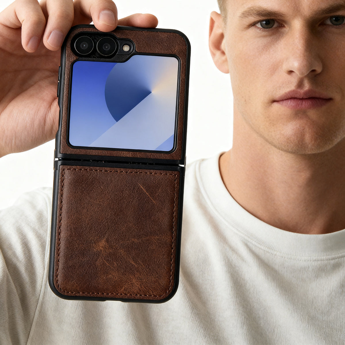 Leather Case for Samsung Galaxy Z Flip 6, Lightweight and Stylish Protection (Sylvan)