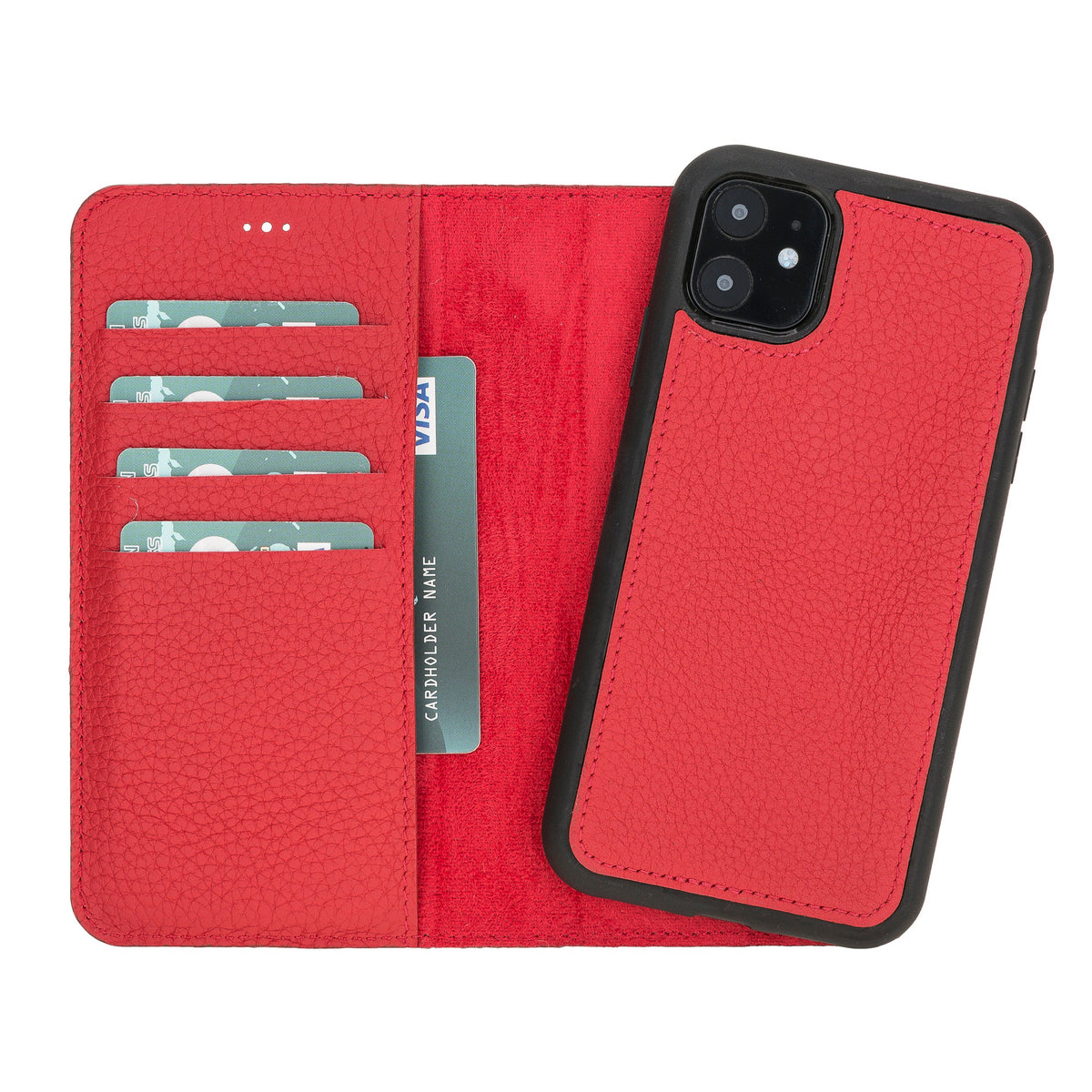 Apple iPhone 11 Series Compatible Leather Wallet Case