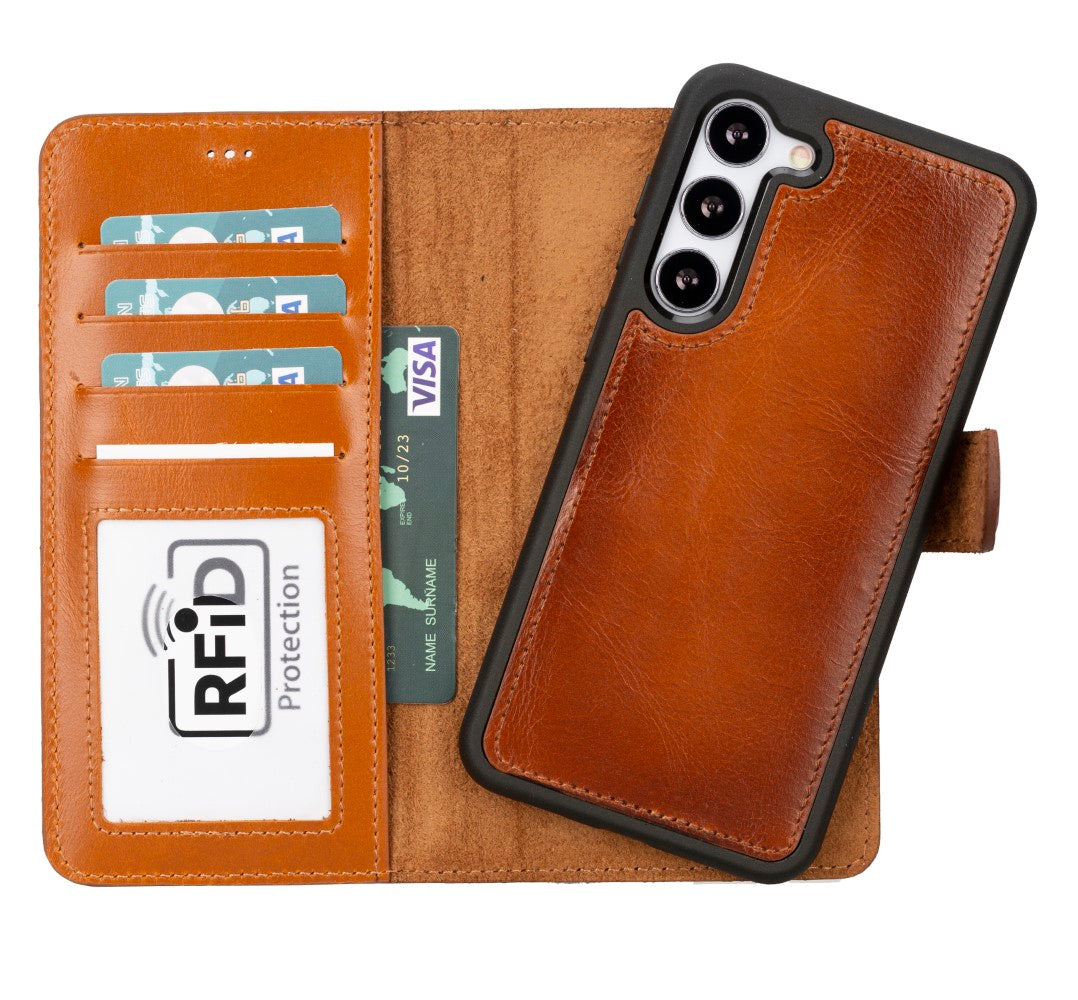 Leather Wallet Case for Samsung Galaxy S23, Plus, Ultra, RFID Blocking, Card Holder, Wireless Charging Compatible (Evervale)