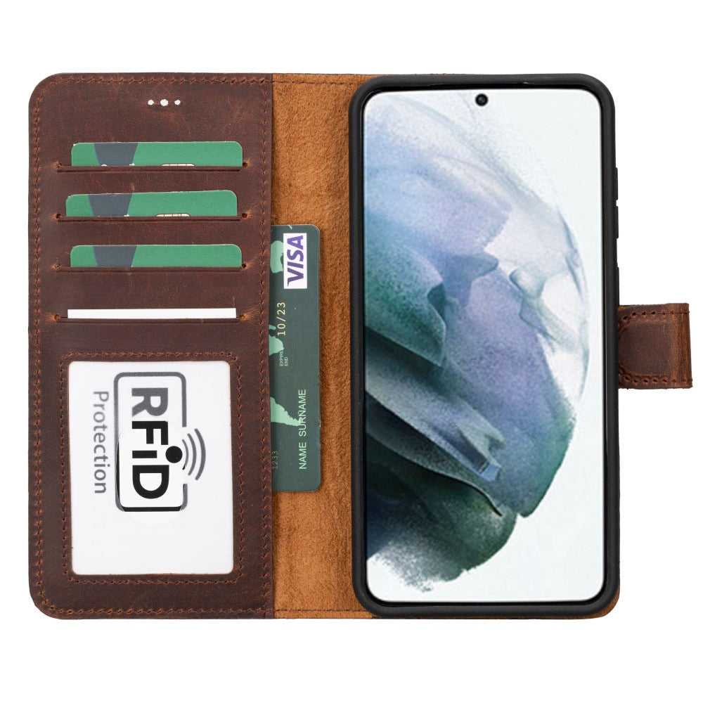 Leather Wallet Case for Samsung Galaxy S23, Plus, Ultra, RFID Blocking, Card Holder, Wireless Charging Compatible (Evervale)