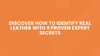 Discover How to Identify Real Leather with 9 Proven Expert Secrets