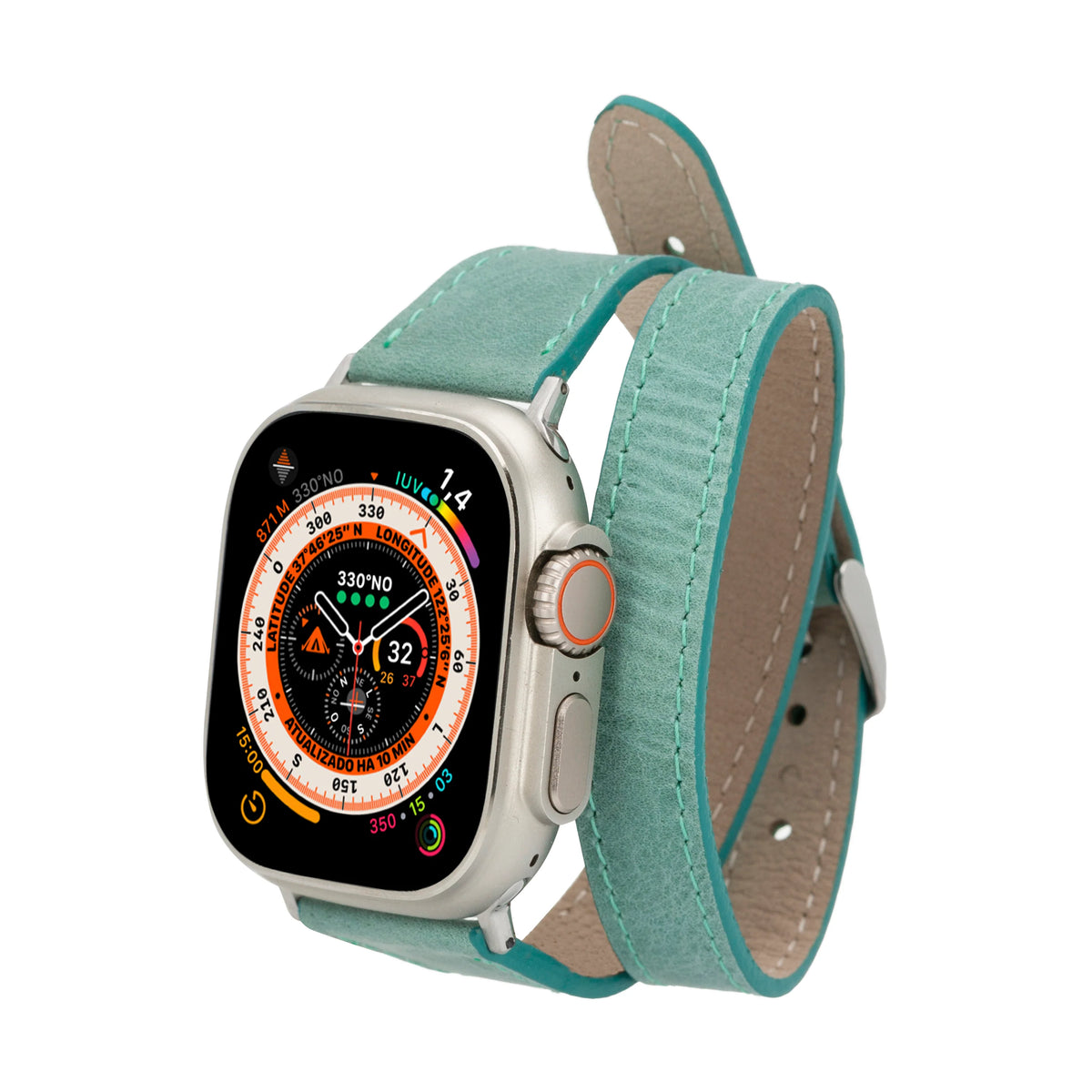 Quantum Slim Double Tour Apple Watch Leather Band