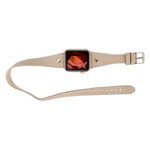 Hector Double Tour Leather Apple Watch Band with Silver Trok