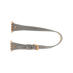 Hector Double Tour Leather Apple Watch Band with Rose Gold Trok