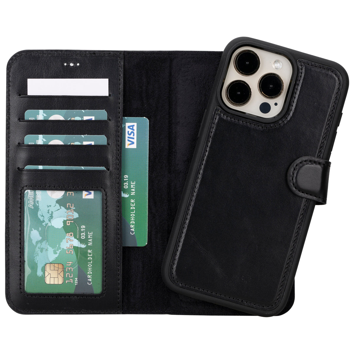 Arcane iPhone 16 Series Detachable Genuine Leather Case
